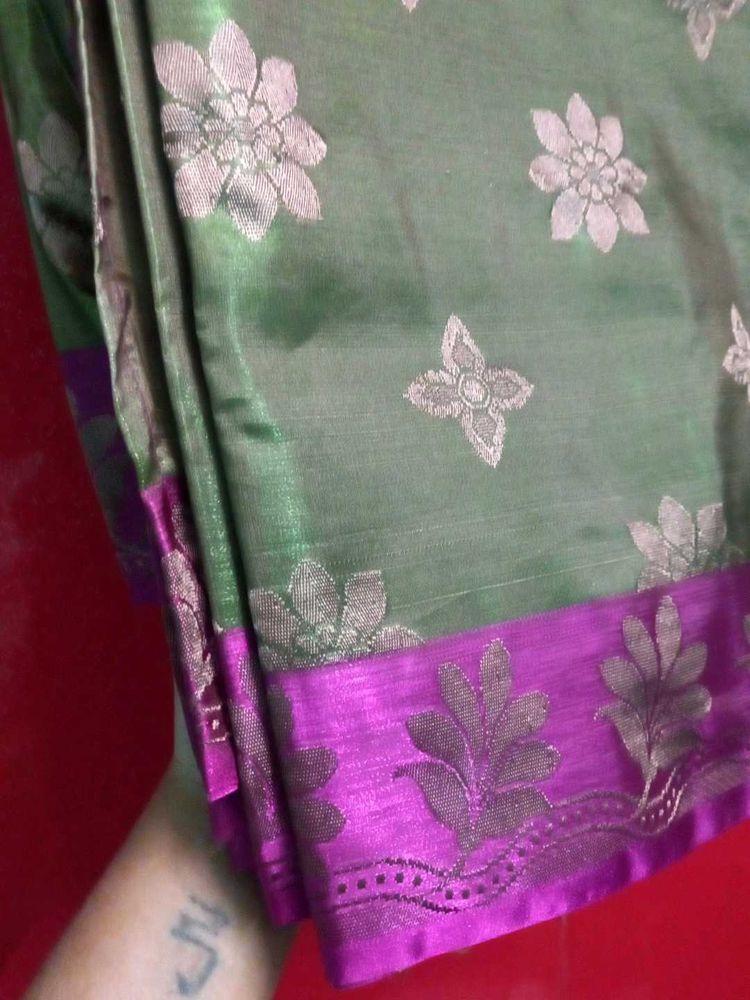 Green &amp; Purple Art Silk Saree