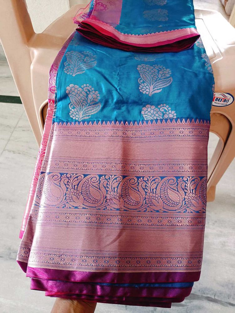Kanjeevaram Saree With Blouse Attached New