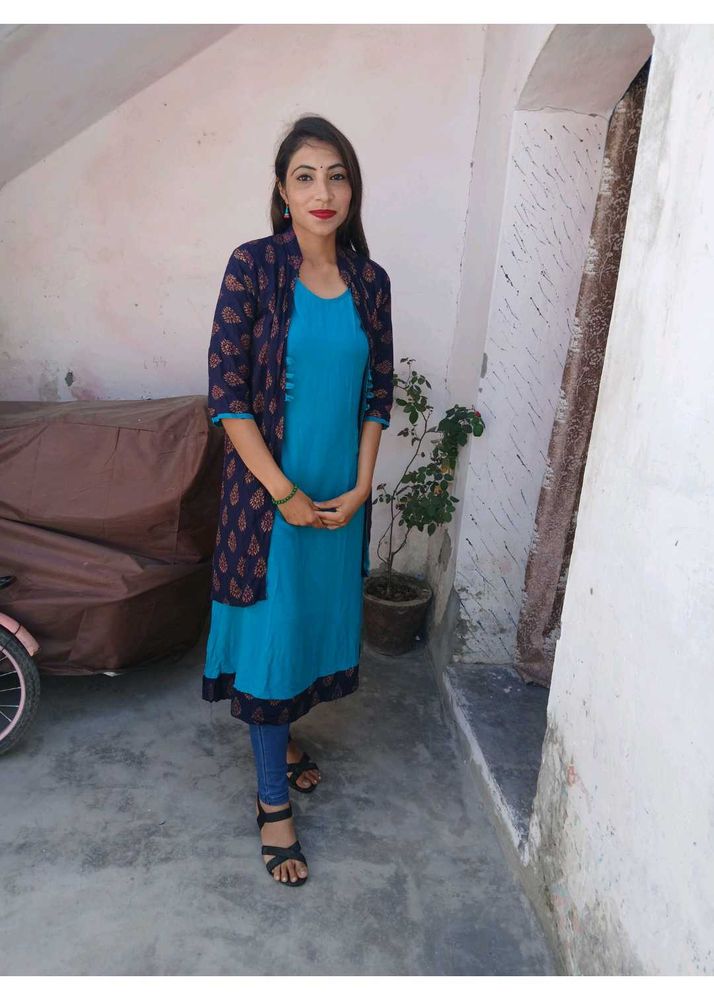 Sleeveless Kurti Type Frok With Shurg