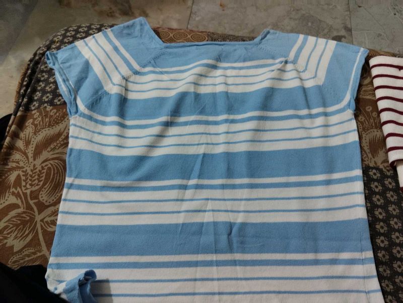 Striped Blue &amp; White Top