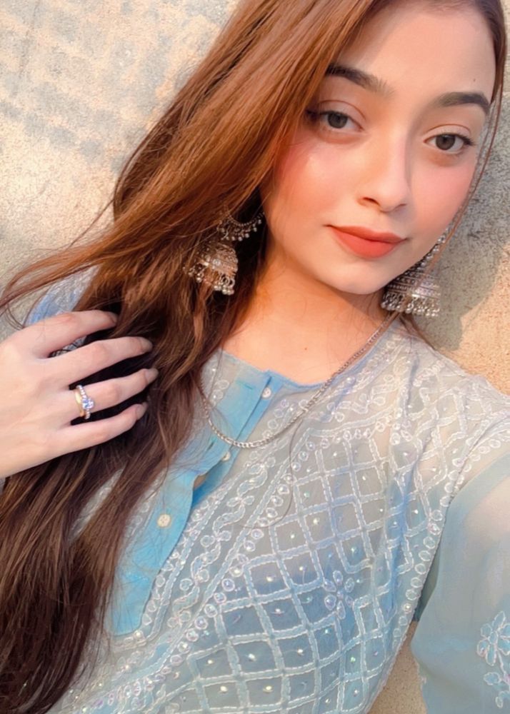 Long Kurti Straight , Light Blue See Through