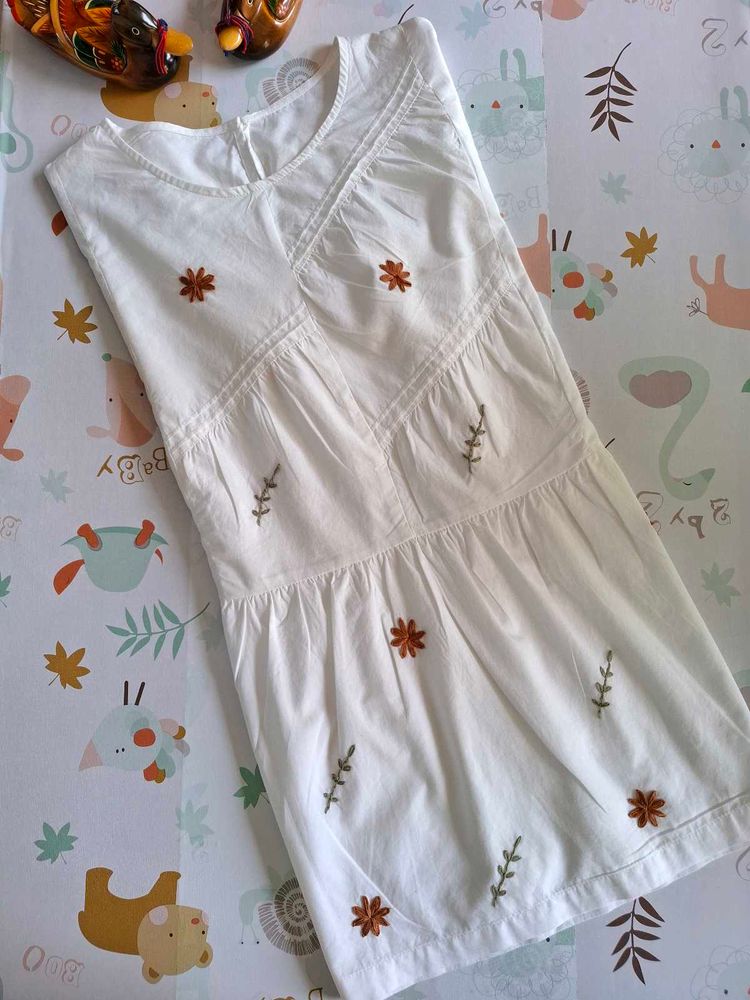 White Embroidered Dress