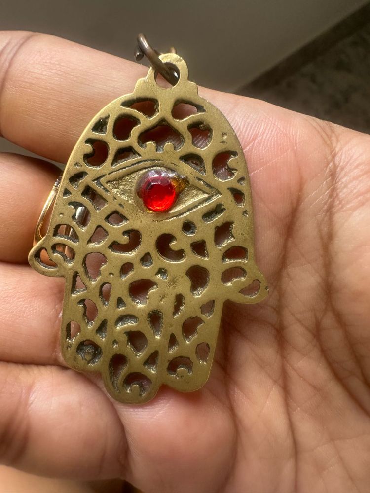 Reiki Charged  brass Hamsa Hand