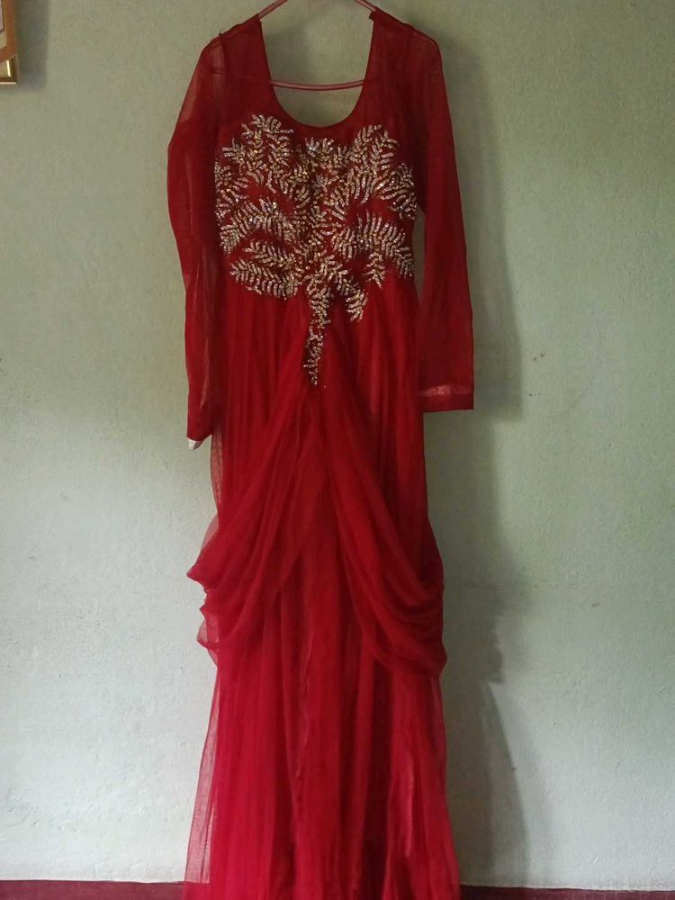Ethnic Gown With Pyjama Nd Dupatta