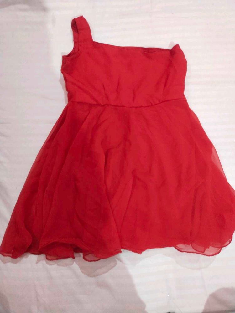 Red One Shoulder Dress ( size xs)