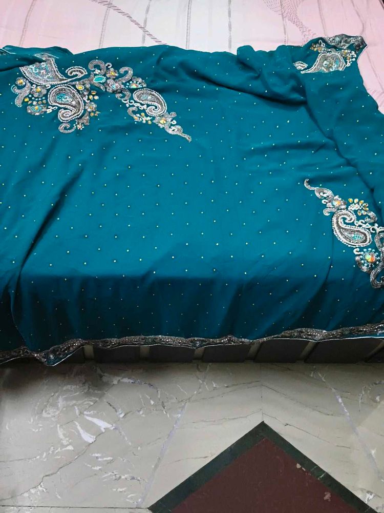 Elegant Teal Saree