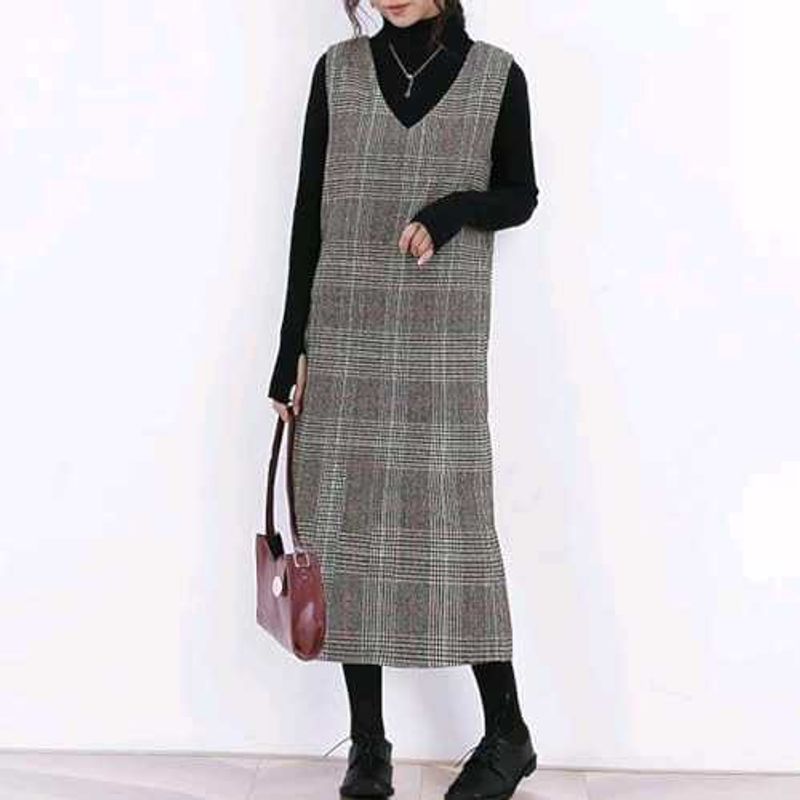 Korean Checkered Dress