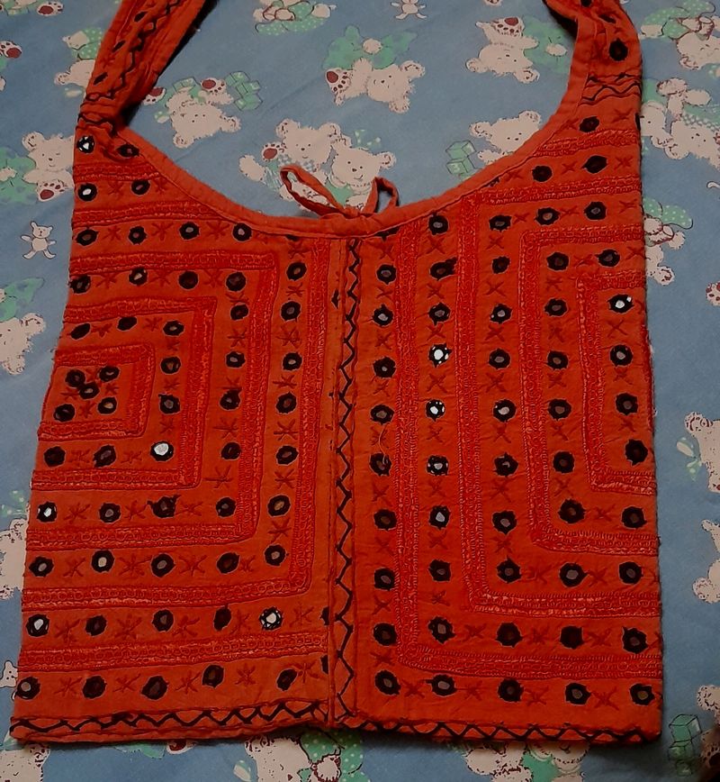 Mirror work cotton  Slingbag