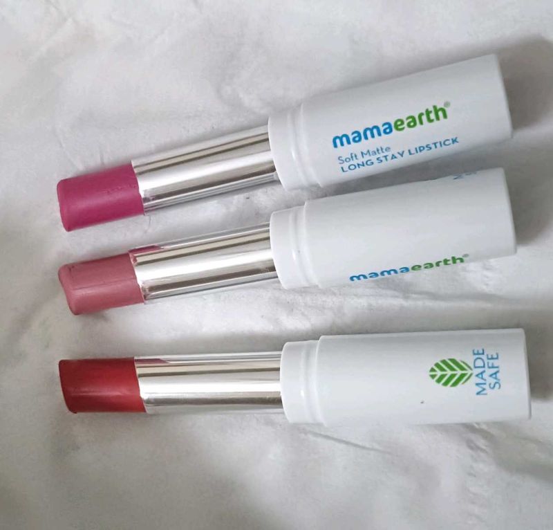 3 Mama Earth Soft Matte Long Stay Lipstick