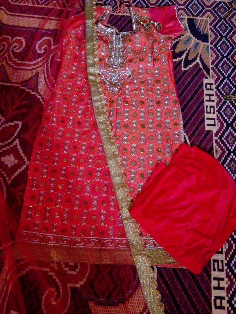 Festive Red Salwar Suit