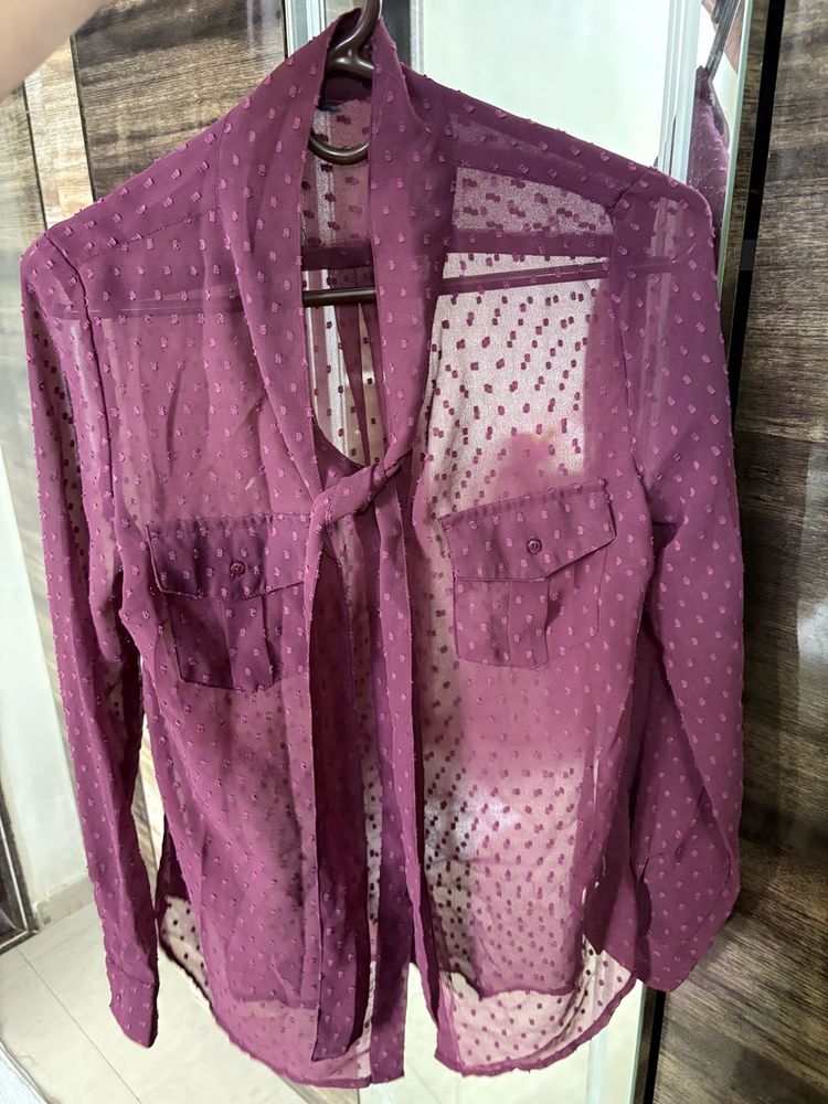 Sheer Polka Dot Blouse