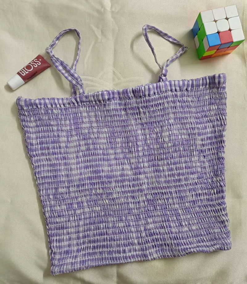 Cute Purple Ribbed Top