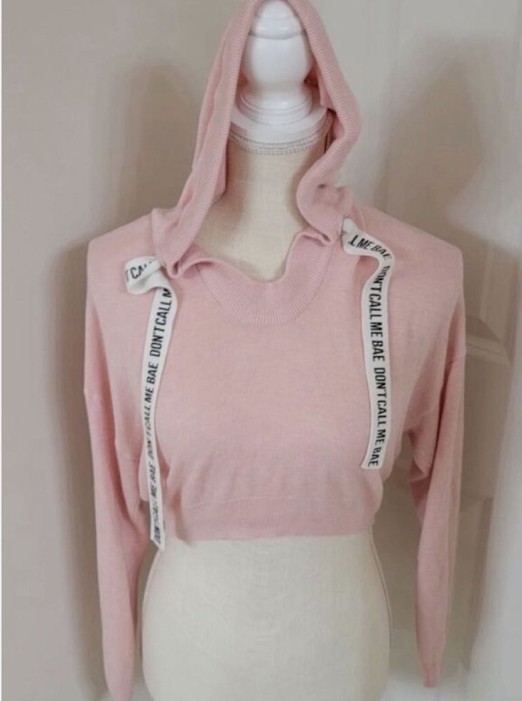 H&amp;M Baby Pink Crop Hoodie