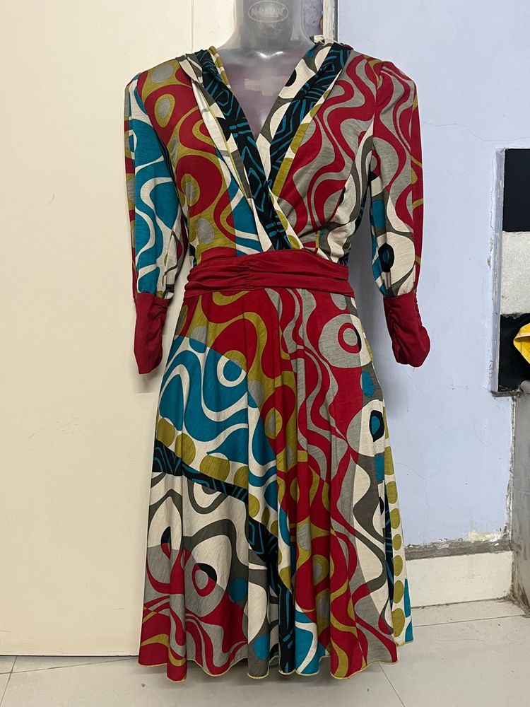 Dior Fashion Abstract Print Dress