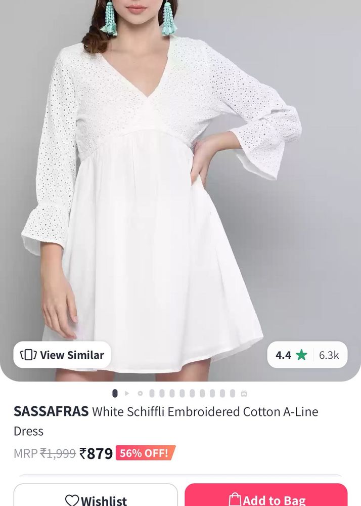 Sassfras White Eyelet Dress