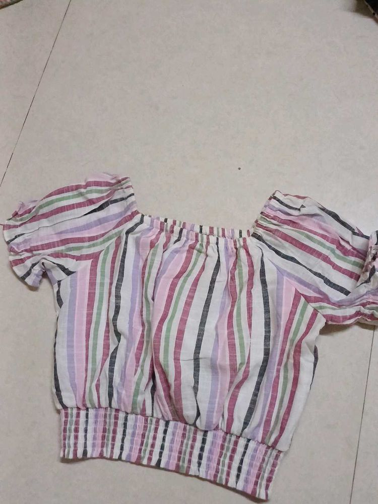 Striped Off-Shoulder Top