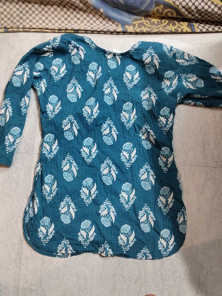 Teal Floral Print Tunic