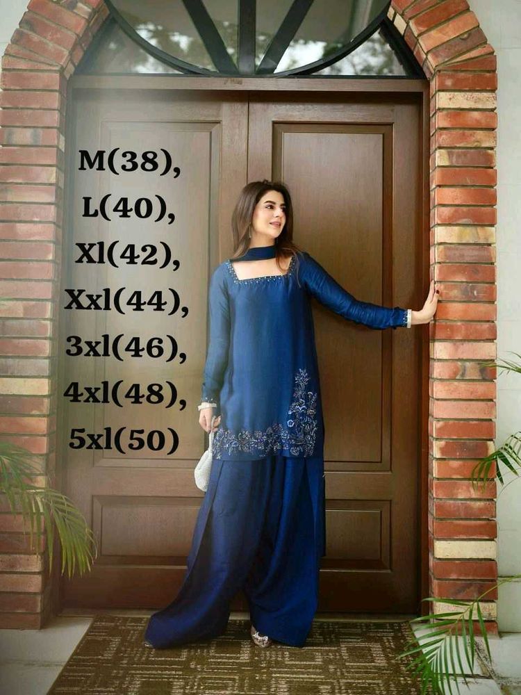 Elegant Blue Embroidered Salwar Suit