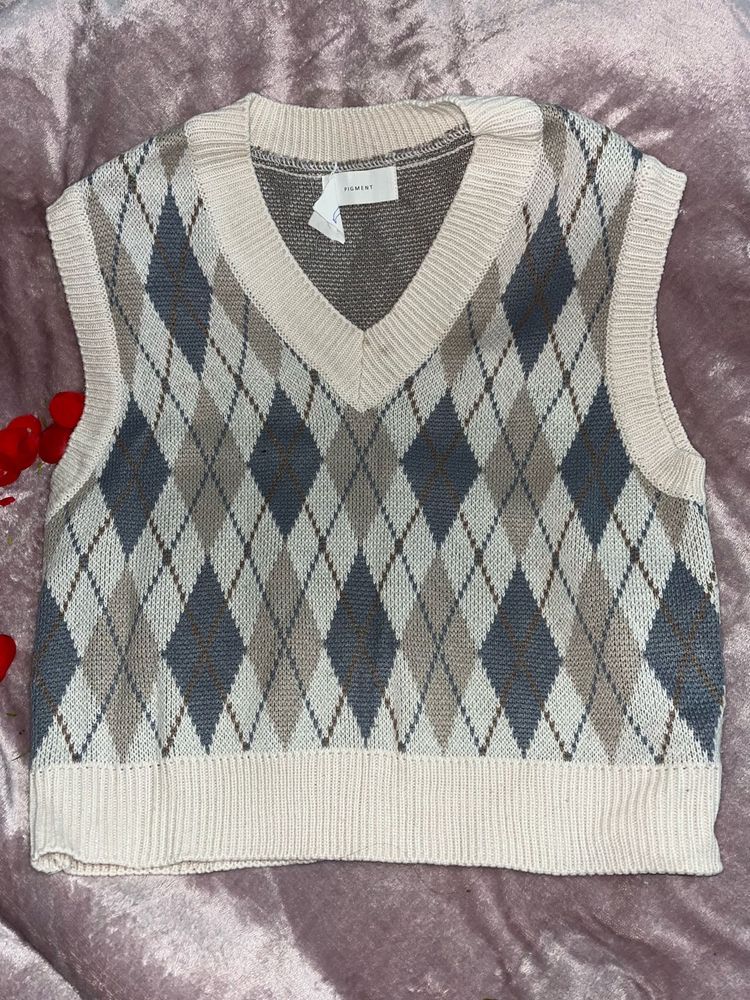 Argyle Knit Vest