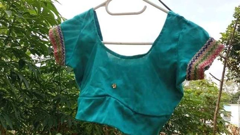 Teal Blouse with Embellishments