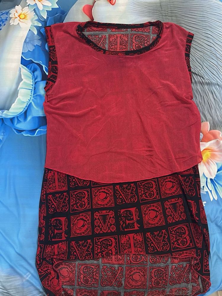 Red Print Dress