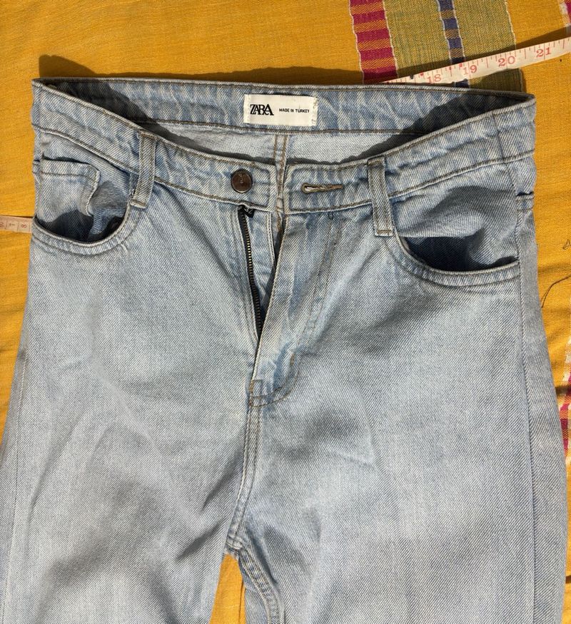 Zara Light Wash Mom Jeans