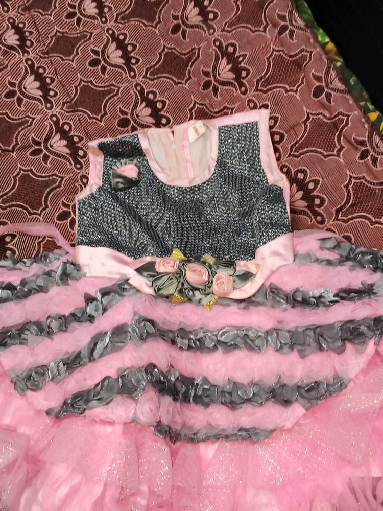 Cute Pink &amp; Grey Party Dress Any One