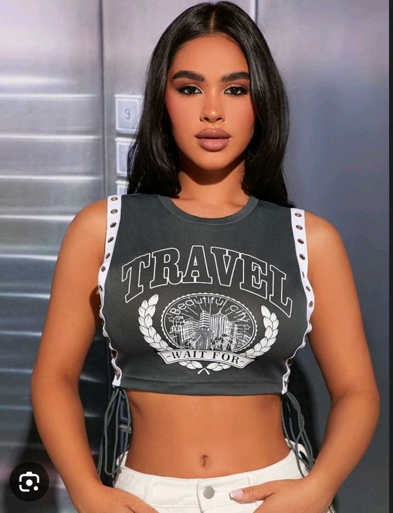 Trendy Graphic Crop Top