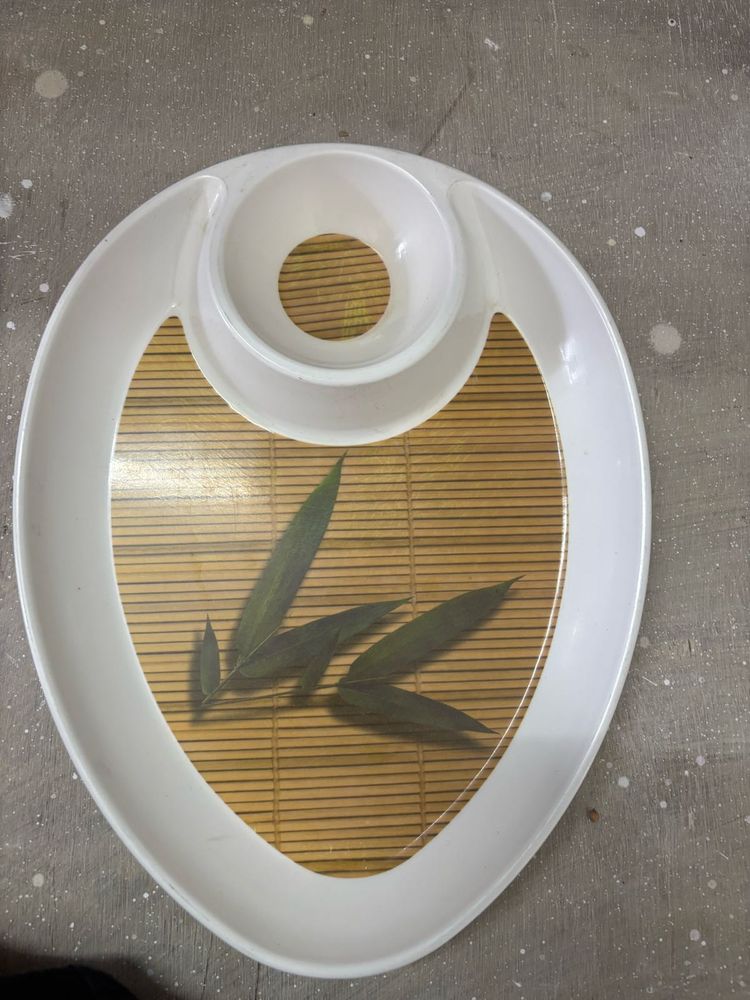 Elegant Melamine Serving Platter with Dip Bowl