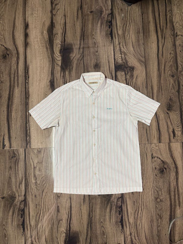 Striped Short Sleeve Button Down