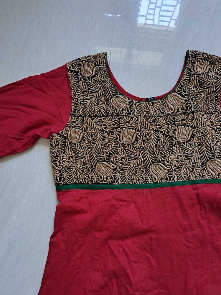 Maroon Embroidered Anarkali 🫶🏽♥️🌿