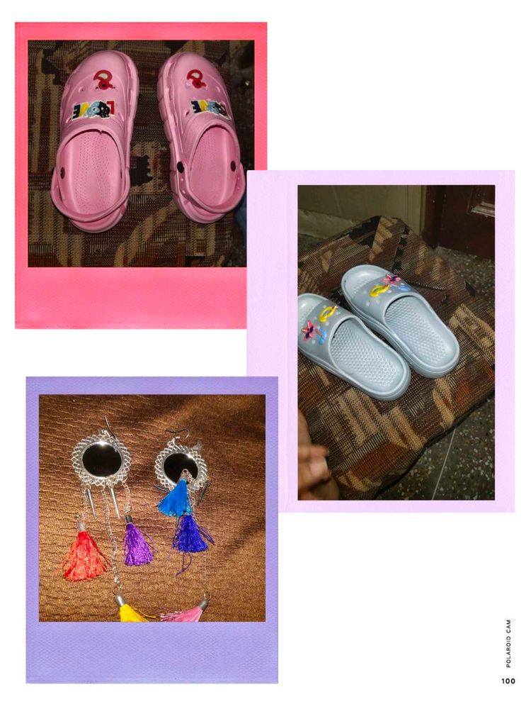 Combo Of Crocx , Flipflops And Earrings Free
