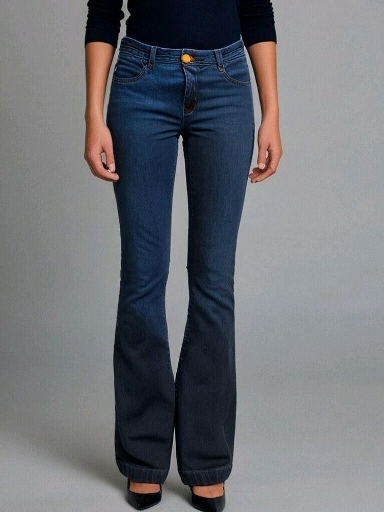 Navy Blue High Waist Bootcut Jeans